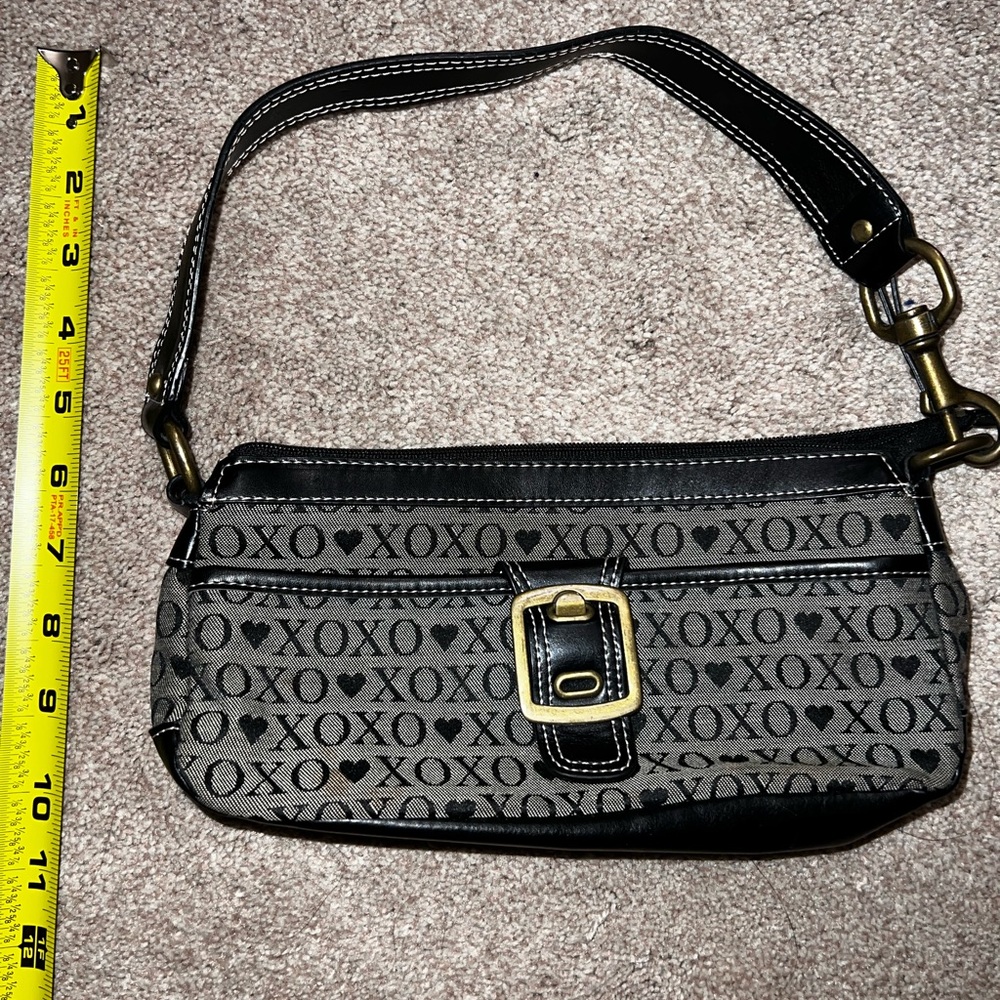 XOXO Monogram Black and Gray Shoulder Bag